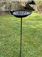 Bird & Leaf Feeder Bath Stake - Water Dish Table Birdbath - Garden Gift Ornament