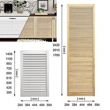 Wooden FRONT DOORS Natural Clear Pine or White Louvre Cupboard Wardrobe Slatted