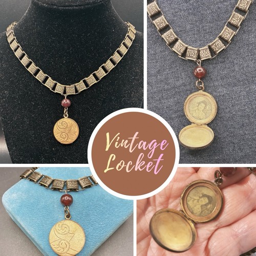 Vintage rose gold - rose, locket,