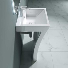 Bathroom Wash Basin Sink Stone Freestanding Pedestal 7 Shape Floor Stand 820mm
