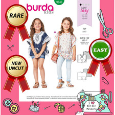 Burda Sewing Pattern 9340 Girls Poncho Top Beach Swim Coverall SUPER EASY 2-7YRS