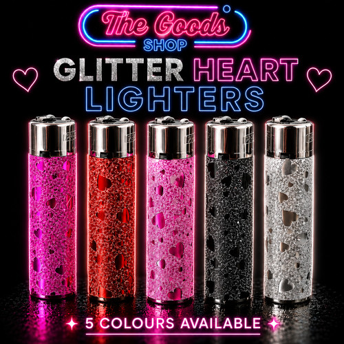 Pink glitter heart - pink, flint