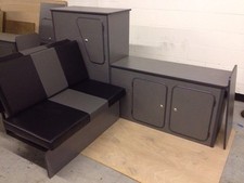 SWB LIGHTWEIGHT VOHRINGER PLY VW TRANSPORTER T4 T5 CABINET + UPHOLSTERED RnR BED