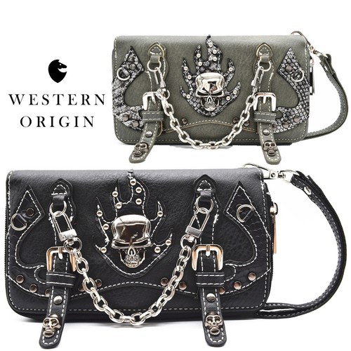 Punk gothic skull studs - gothic, chain