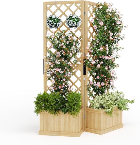 Wooden planter box with - planter,