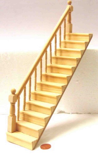 Dolls house wooden staircase - dolls,