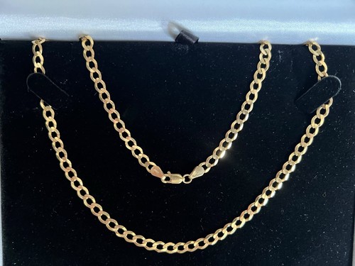 9ct gold flat curb - flat, chain