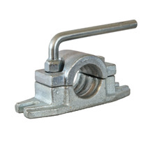 Jockey Wheel Clamp Ribbed Heavy Duty Cast Steel 48mm Diameter Tubes (Bolt-On)