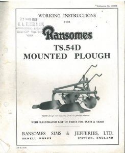 Ransomes plough ts54d - ransomes,