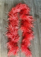 2m Ostrich feather boa vintage burlesque showgirl Coral
