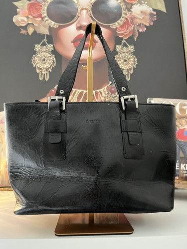 Oriano black leather tote - tote, bag