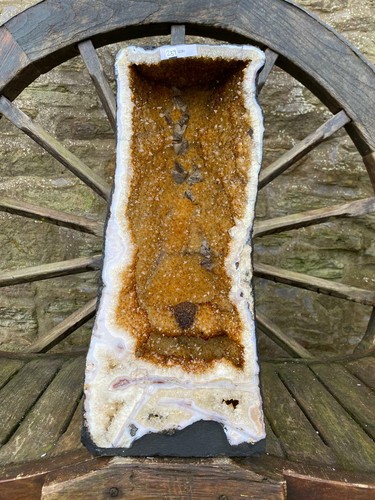 Tall citrine geode - citrine,