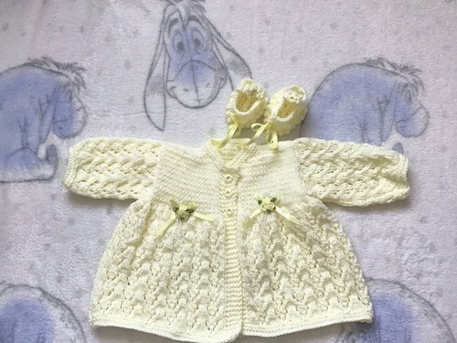 Hand knitted matinee set 6 - matinee,