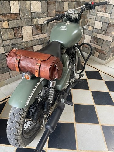 Real vintage leather tool bag - leather,