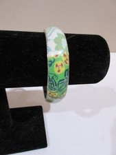 Viva Beads Blue Floral Bangle Bracelet 3"