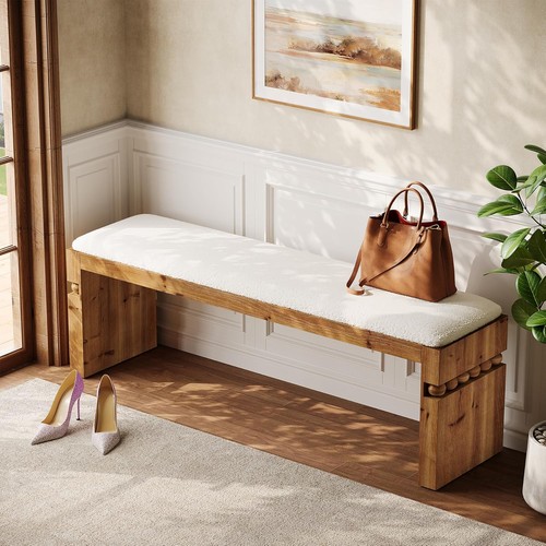 Solid wood entryway bench - 55'',
