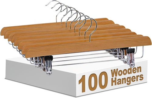Wooden clamp trouser - , hangers
