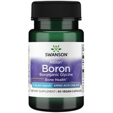 Swanson Albion Boron Bororganic Glycine 6 mg 60 Capsules, Strong Bones