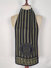 Versace genuine vintage patterned Green wool winter Scarf Scarves