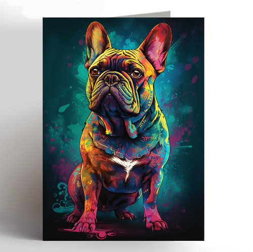 French bulldog birthday - french, card