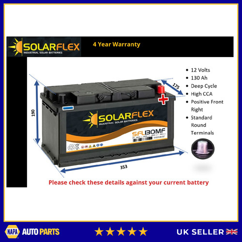 12v 130ah leisure battery - 130ah, deep
