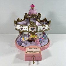 Matchbox Carousel Musical Including 6 horses Vintage 1989 collectors pink 