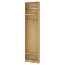 IKEA PAX Add-On End Unit White/Oak Effect Stylish Storage Expansion 58x20x236 cm