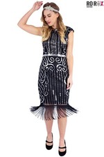 Great Gatsby Flapper Dress 1920's Women's Cocktail Party Fancy Sequin RRP £30