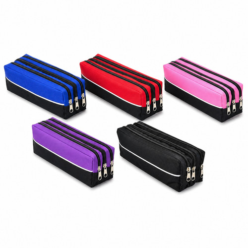 Triple pocket pencil case - pocket,