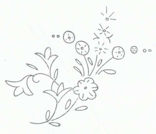 Vintage embroidery transfer - vintage,