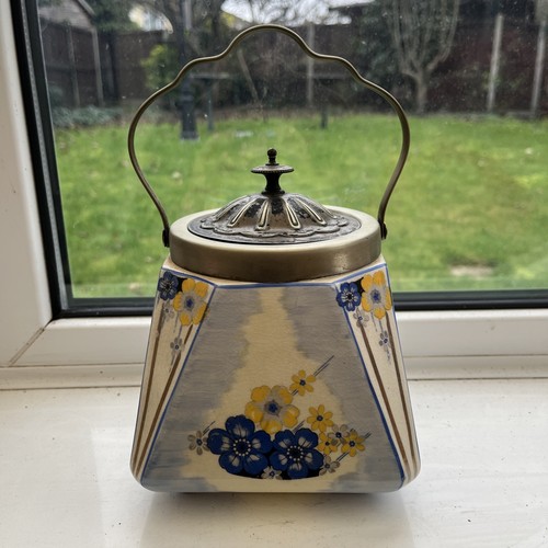 Vintage floral biscuit barrel - floral,