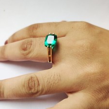 925 silver created emerald