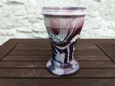 Antique Victorian John Derbyshire 5½" Amethyst Marbled Malachite Slag Glass Vase