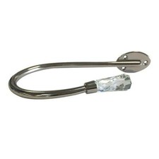 Jones 2 Modern Chrome & Glass Curtain Holdbacks with Finial Ends - DB917/NPL