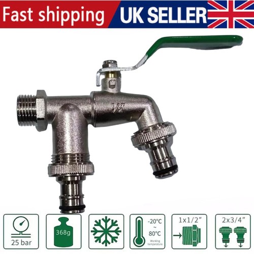 Double garden tap - with, 1/2