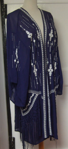 Monsoon blue white embroidered - blue,