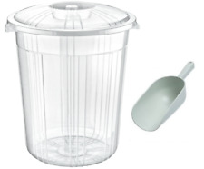 Clear Plastic Bin Kitchen Food Flour Storage Animal Feed Pet Food Box + SCOOP