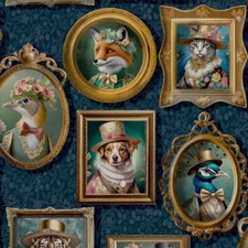 Regal Beasts Navy Wallpaper