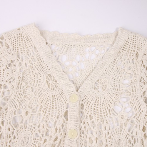 Women short sleeve lace shrug - short,