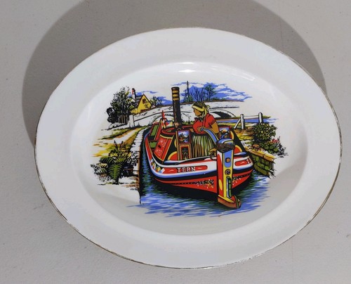 Vintage decorative oval plate - vintage,