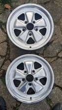 Pair / Two Polished Porsche Fuchs Genuine Wheels 16 x 6J With Centre Caps