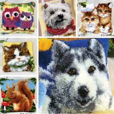 Latch Hook Rug Making kits for Adults Beginners Embroidery Animals Cushion Cover
