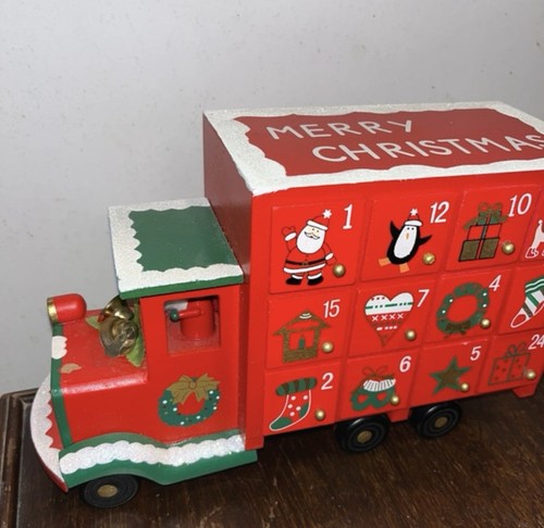 Wooden advent calendar with - wooden,