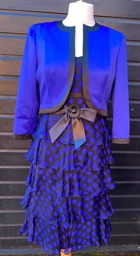 Condici royal blue black polka