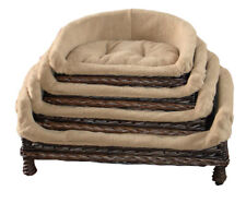 Handmade Oval Wicker, willow dog& cat basket, sofa basket, Grey and Dark  