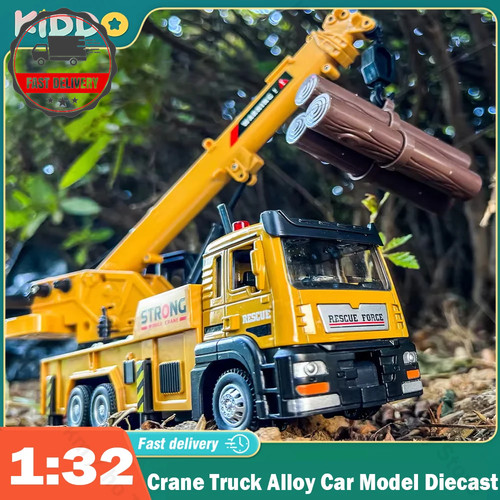 Crane truck toy metal cab - crane,