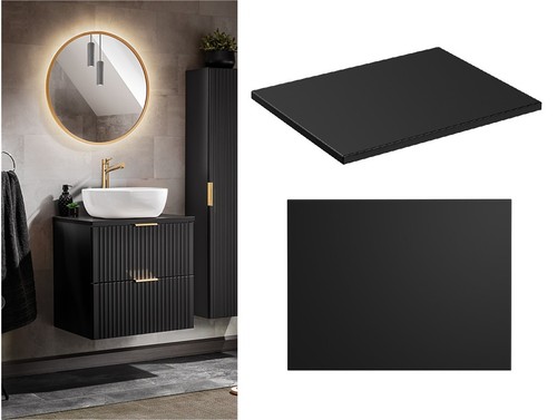 Black bathroom worktop - black,