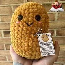 Cute Handmade Emotional Support Chicken Nugget Plush Toy for Kids and Adults UK