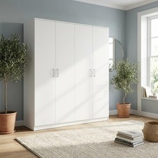Dakota 4 Door Wardrobe White