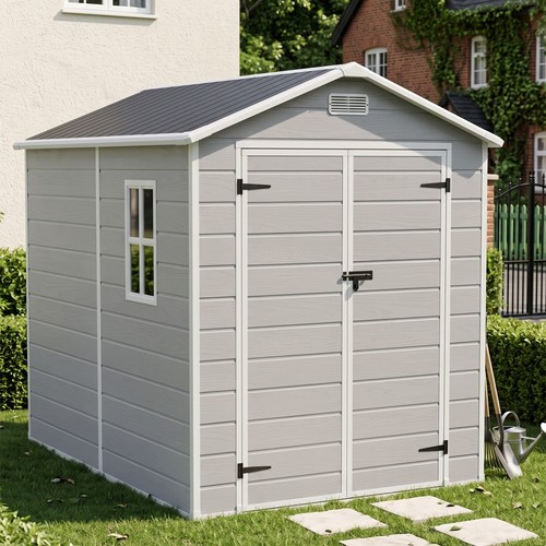 6x8ft plastic garden shed with - plastic,